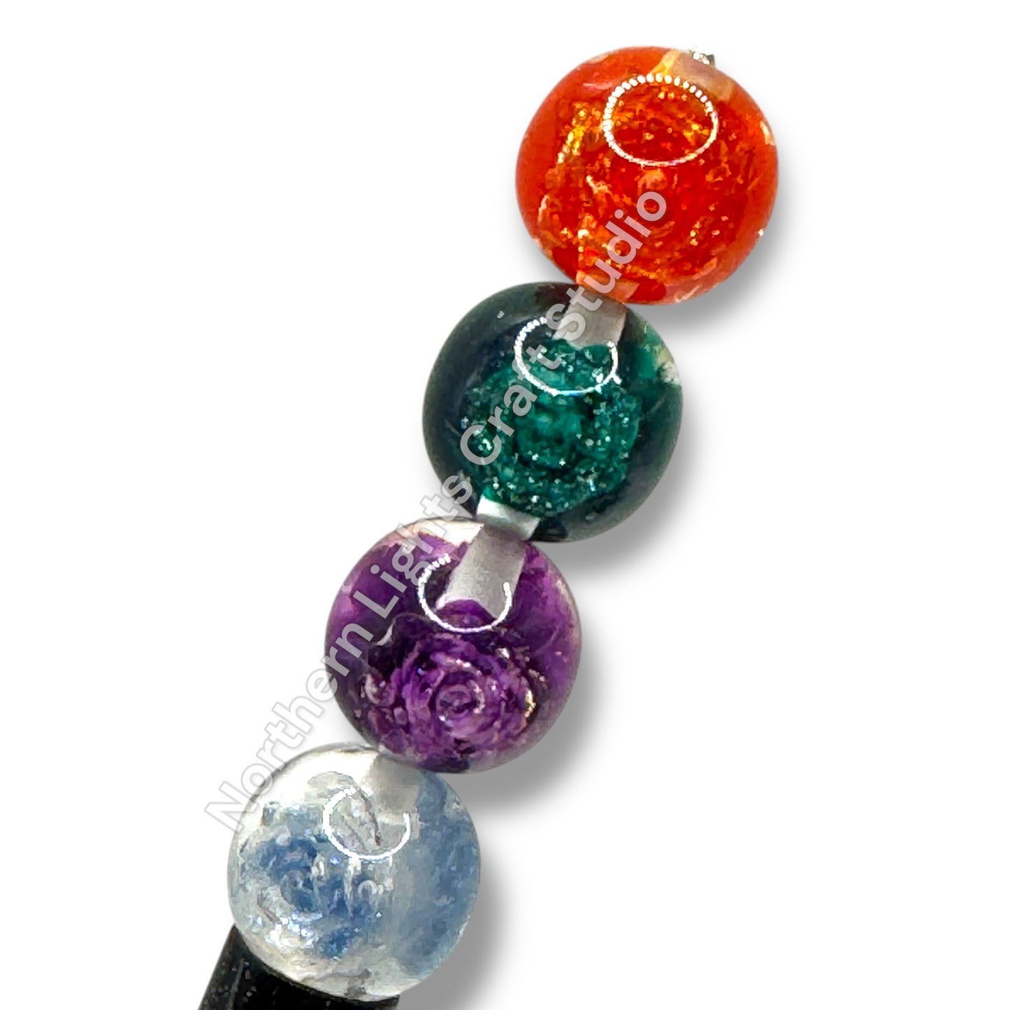 Glitter Rose Luminous Luxury 16mm Bead - 20 pc.