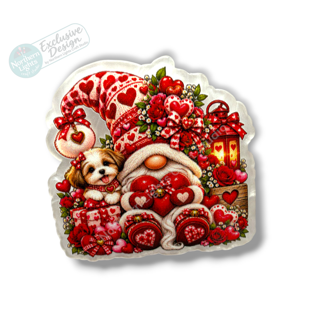 Valentine Gnome Flat Back Acrylic 2pc. - Design Exclusive!