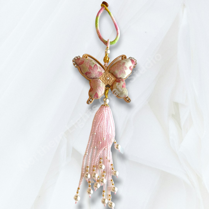 Song Brocade Short Butterfly Keychain / Decorative Hanging Charm