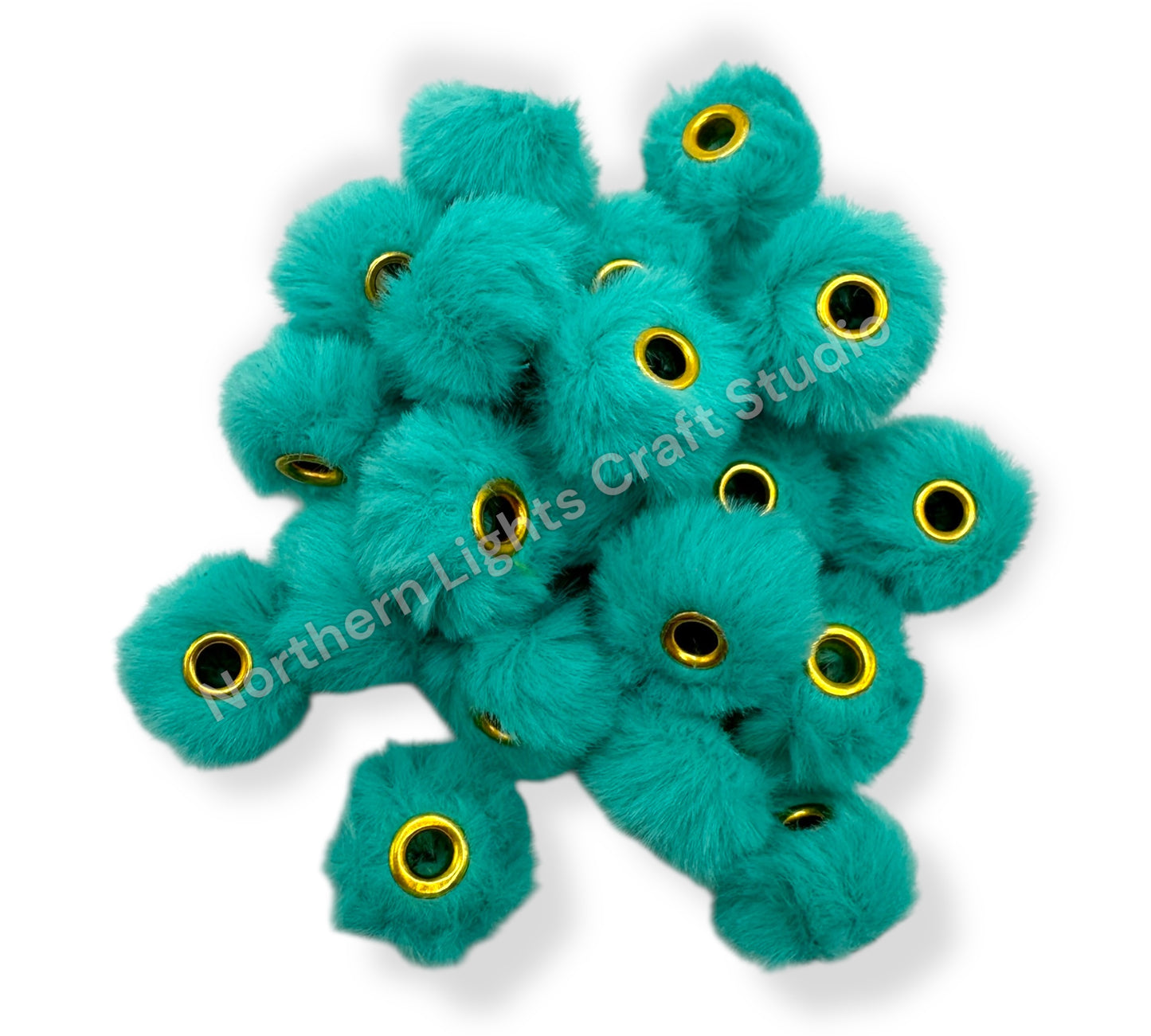 Teal Fuzzy Spacer 30 pc. - 20mm