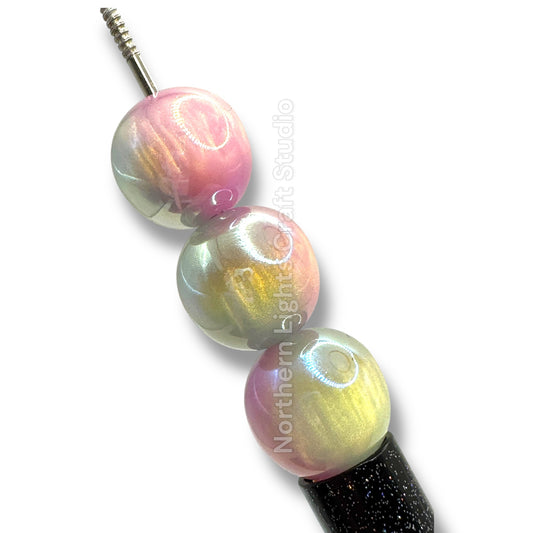 Galaxy Two Tone Pink Green Beads -16mm-20 pcs.