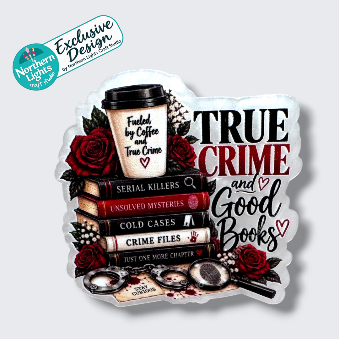 True Crime and Good Books Flat Back Acrylic 2pc. - Design Exclusive!