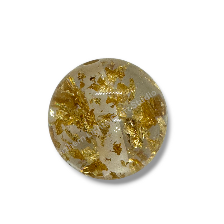 20mm Gold Silver Flake Luxury Resin Beads -10pc. Gold or Silver