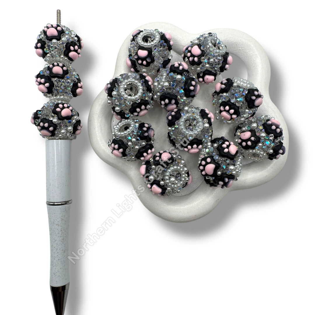 Fancy Paw Beads - Choose Color - 4pc.