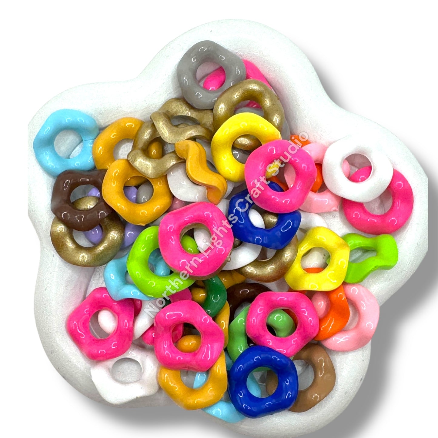 Colorful Wavy Spacer 16mm - Single Color or Mix - 50 pcs.
