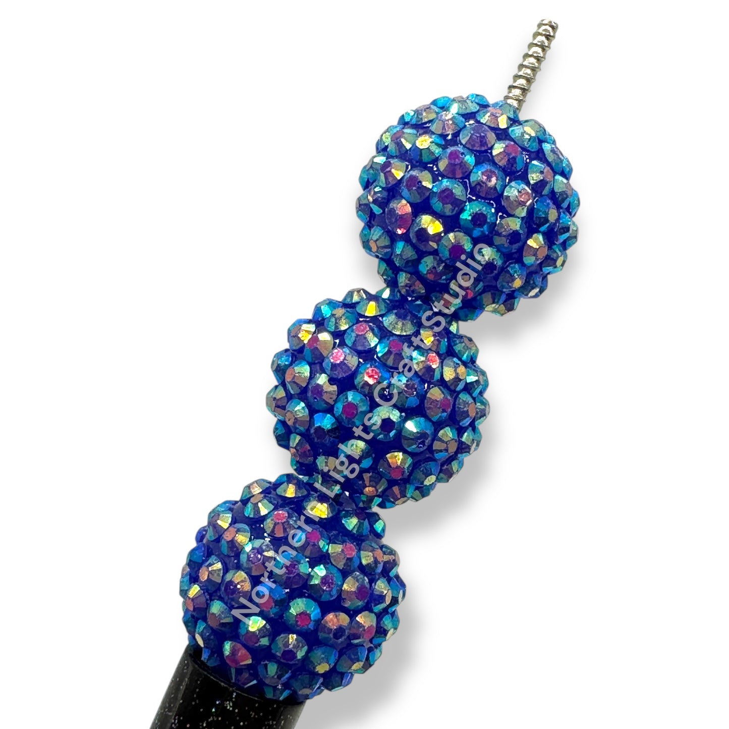 Blue AB 20mm Acrylic Rhinestone Bubblegum Beads - 10pc.