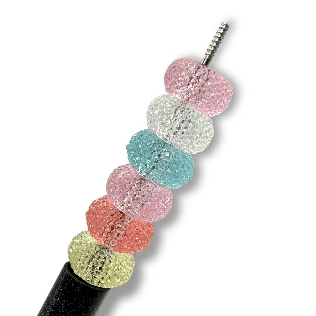 Textured Acrylic Jelly Rondelle Spacer 10pc. - 16mm