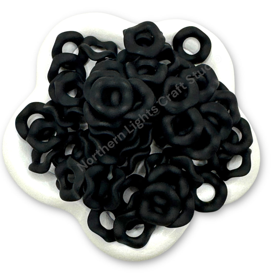 Matte Finish Wavy Spacers 16mm - Choose Color- 50pc.