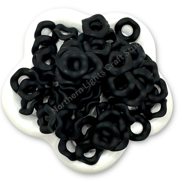 Matte Finish Wavy Spacers 16mm - Choose Color- 50pc.