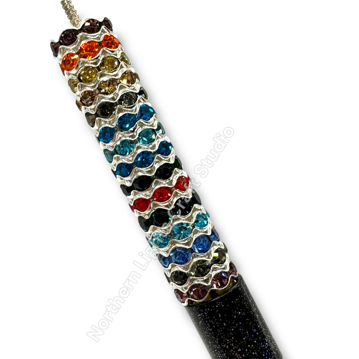 Metal Rhinestone Spacers -Round or Wavy-12mm Colorful Mix -30pcs.