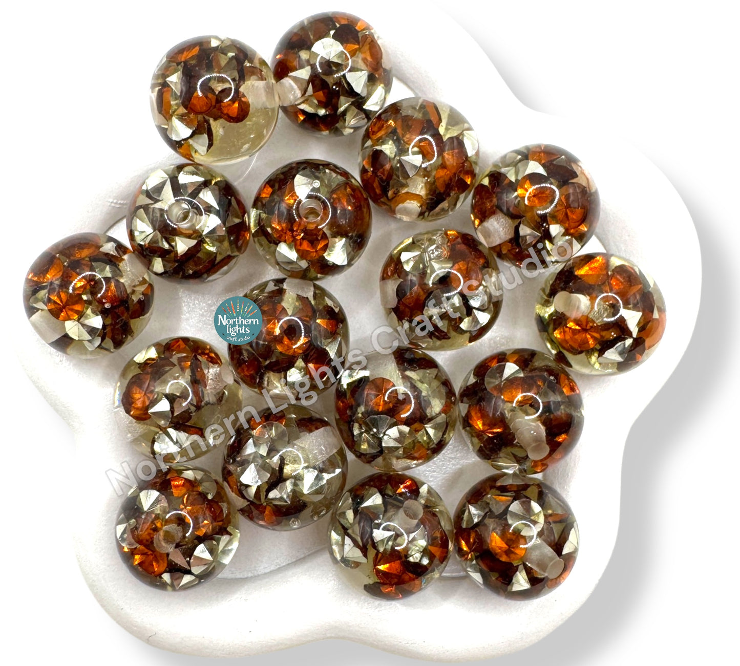 Diamond Chip Resin Beads - Bling Beads 20pc.