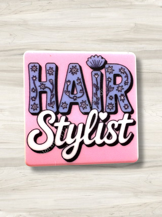 Hair Stylist Silicone Printed Focal Bead