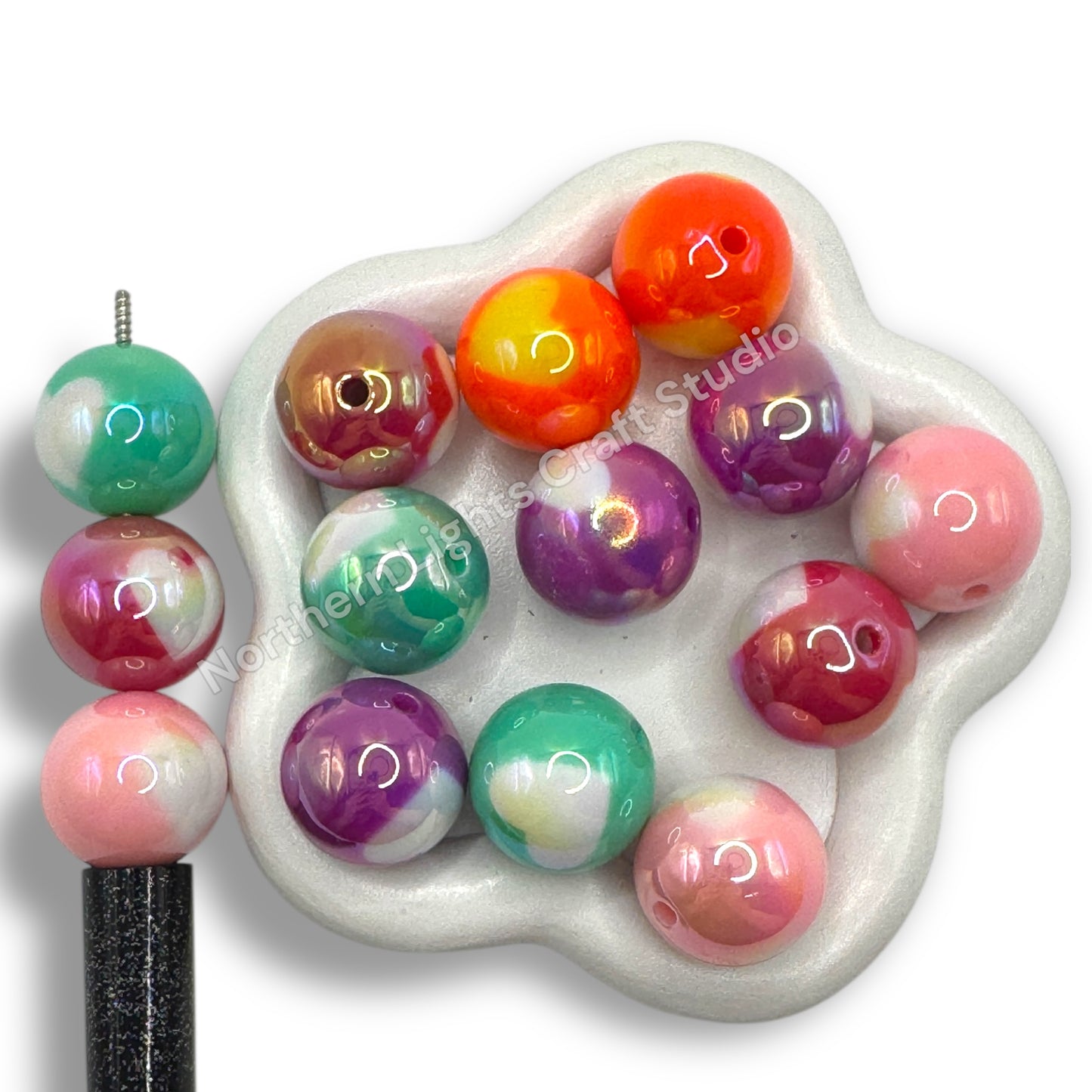 UV Printed Heart Bead 20mm - 12 pcs.