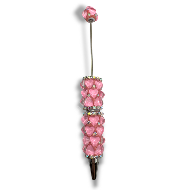 Beadable Jelly Neon Glass Heart Fancy Bling Rhinestone Pen