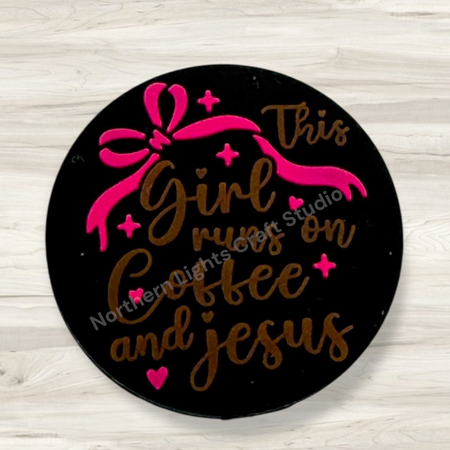 This Girl Runs on Coffee and Jesus Silicone Focal Bead