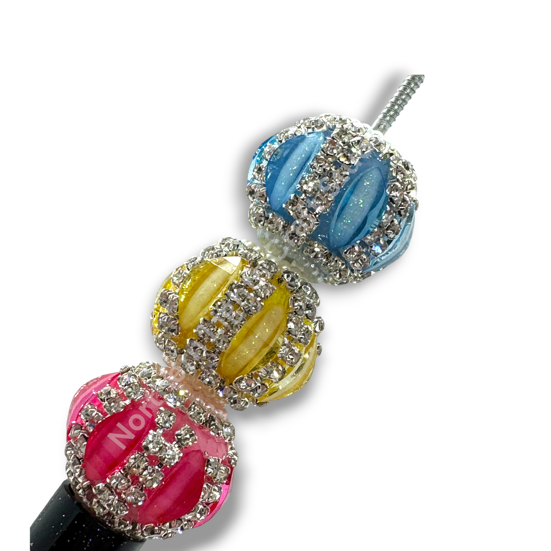 Fancy Pumpkin Slice Rhinestone Opaque Slice Beads - 5pc. Mix