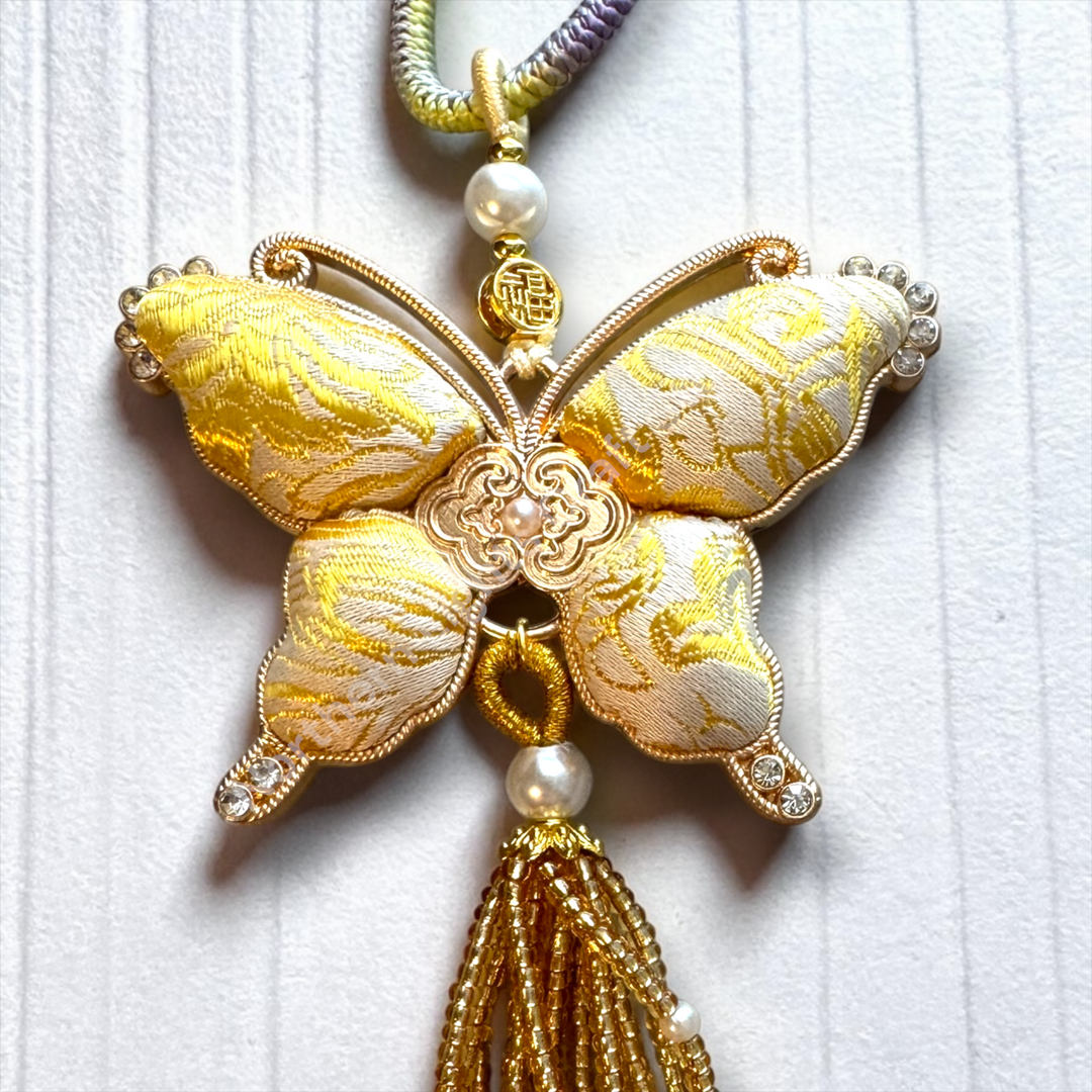 Song Brocade Short Butterfly Keychain / Decorative Hanging Charm