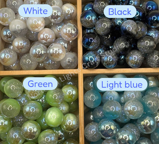 UV Half Glitter and Cat Eye Galaxy 16mm Bead - 20 Pcs.