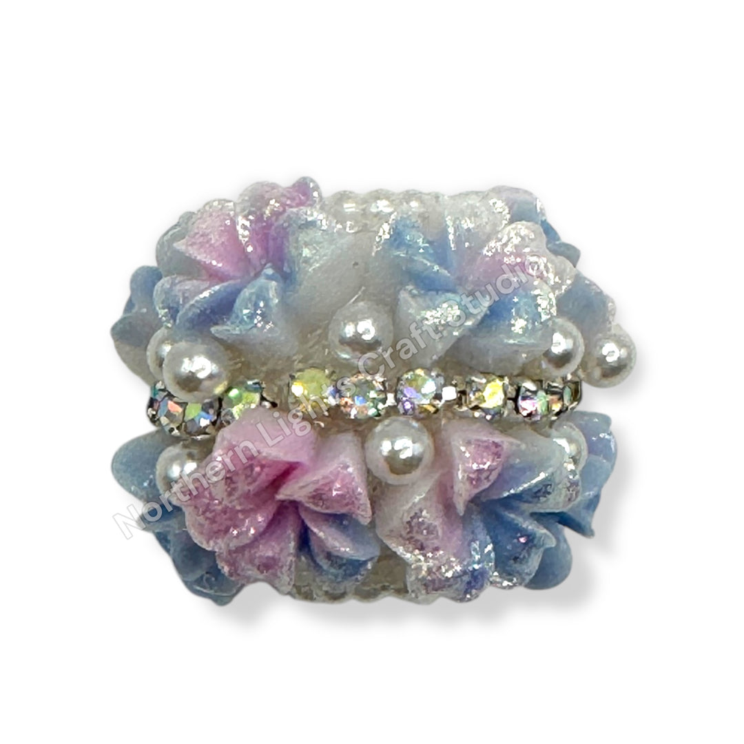 Soft Flower with Rhinestone Middle Chain - 1pc.
