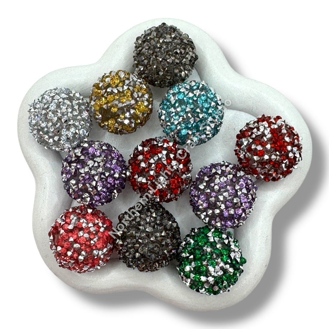 Sugar Round Acrylic Bling Beads 20mm -10pc.