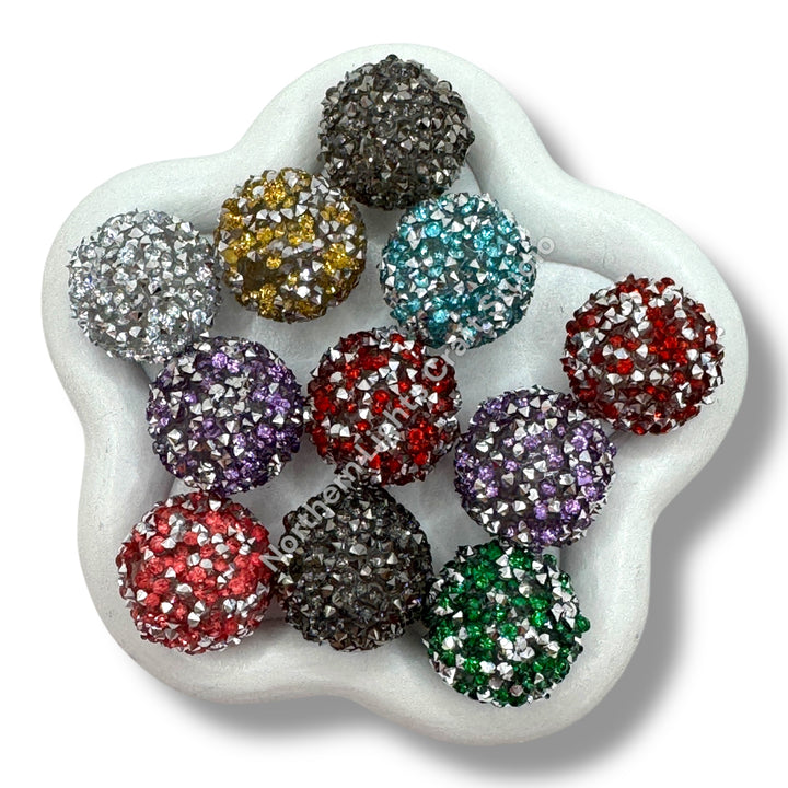 Sugar Round Acrylic Bling Beads 20mm -10pc.
