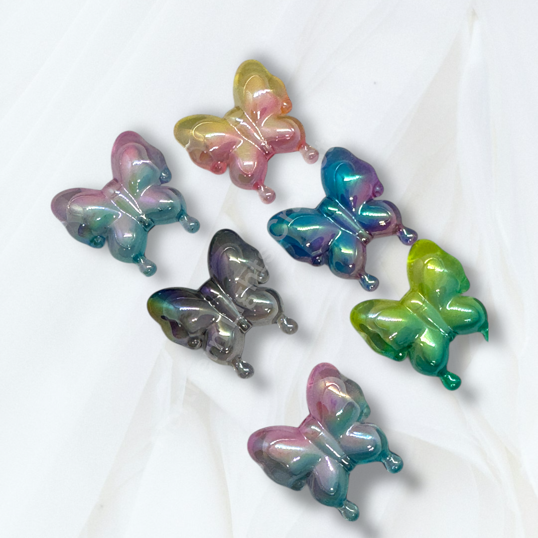 Puffy Butterfly Double Layer UV Bead - 10pc. Mix