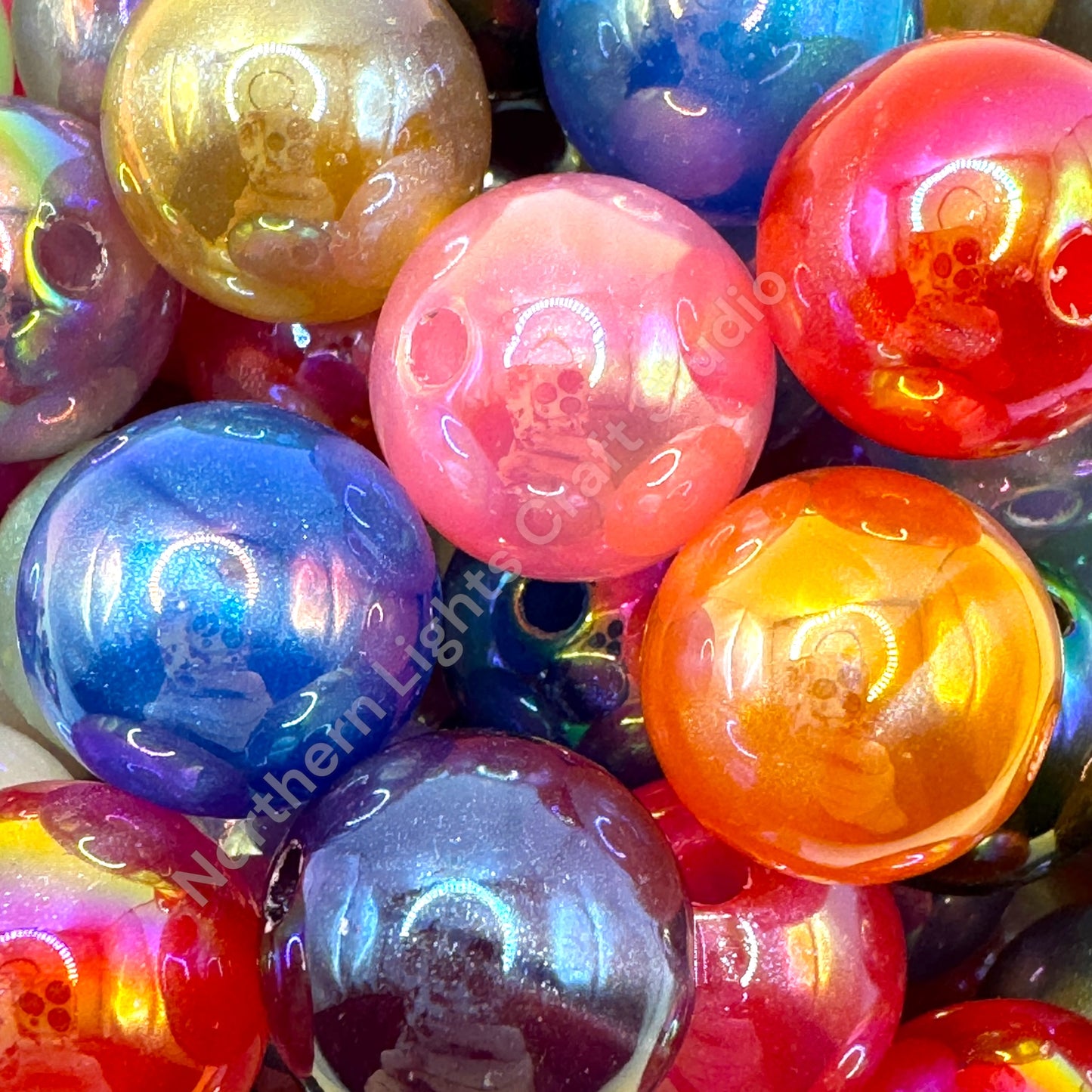 Stardust Glitter Milky Way UV 16mm Bead - 20 Pcs.