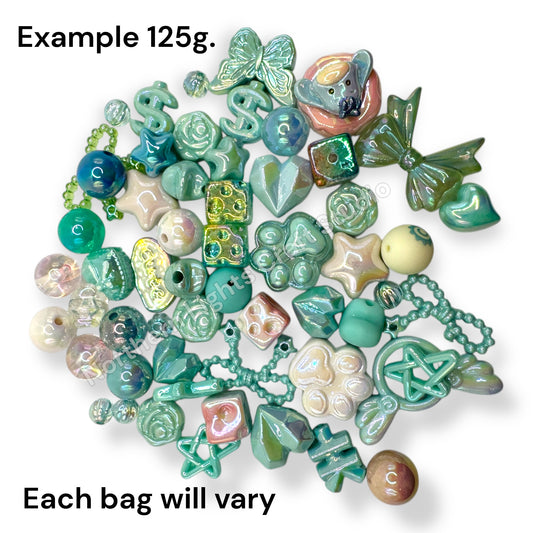 Color Bead and Charm Mixes - 125g. - Perfect for Keychains!