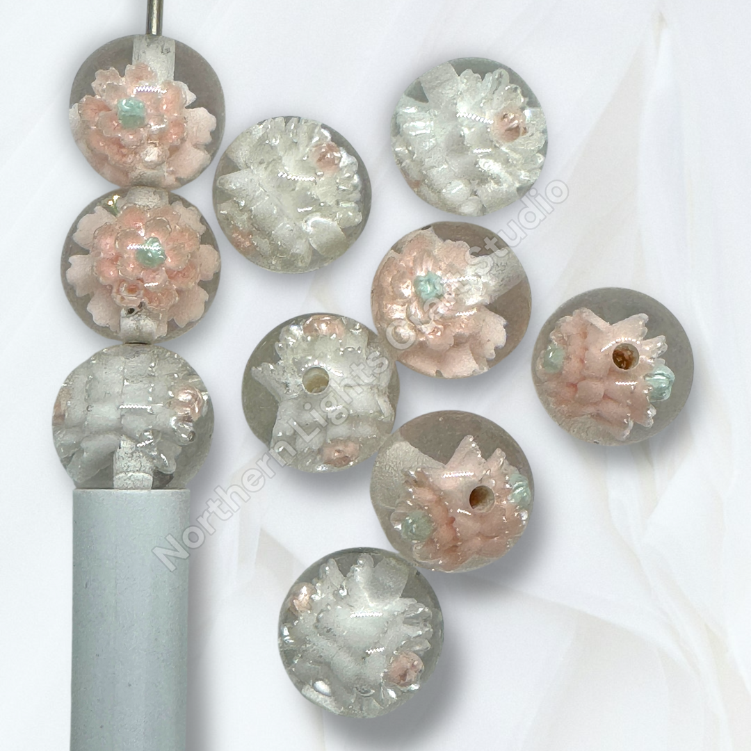 Rose Charm Luxury Resin 16mm Beads - 20pc.