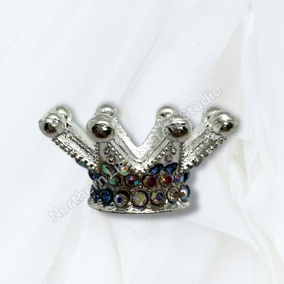 Large Metal Alloy AB/Colorful Crown Beads - 5pc. - You choose color