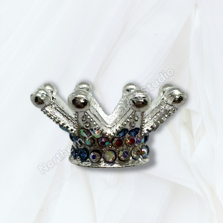 Large Metal Alloy AB/Colorful Crown Beads - 5pc. - You choose color