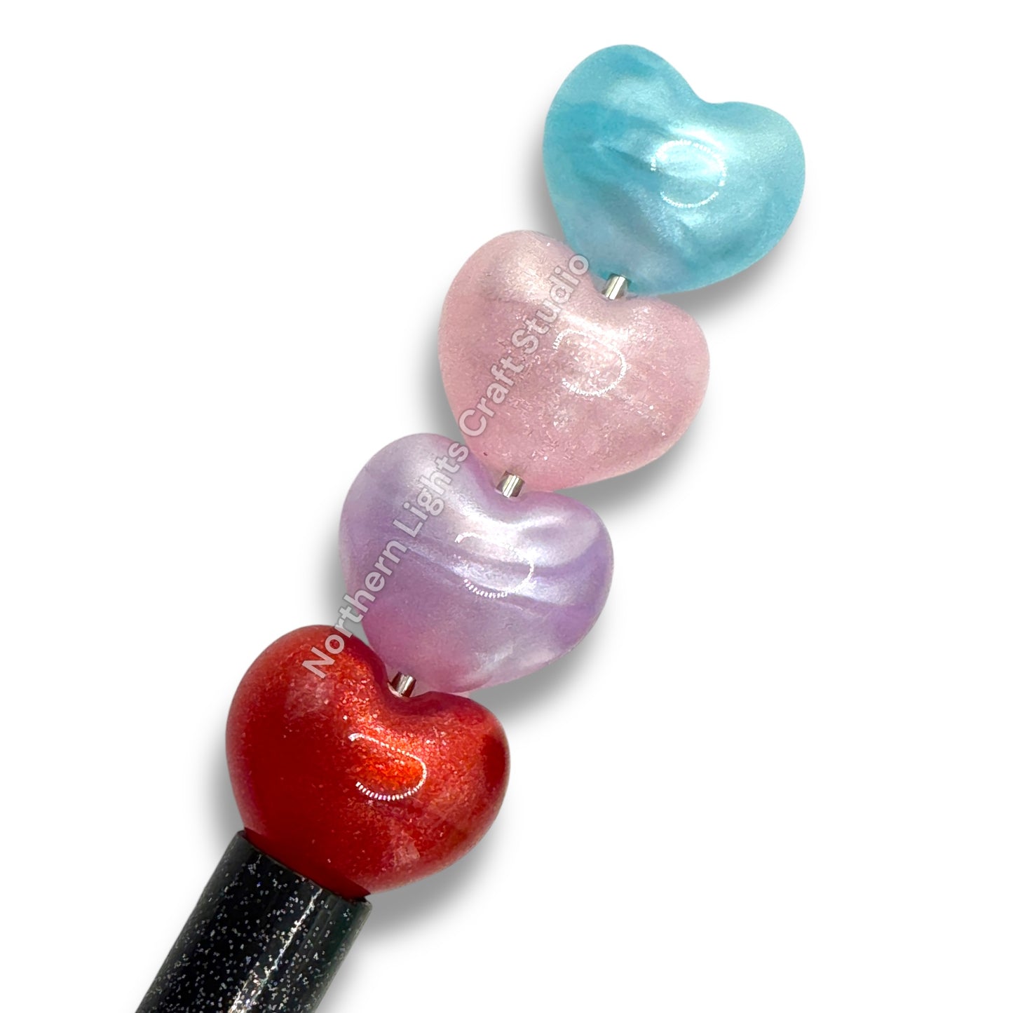 Puffy Acrylic Galaxy Glitter Heart - 20pc.