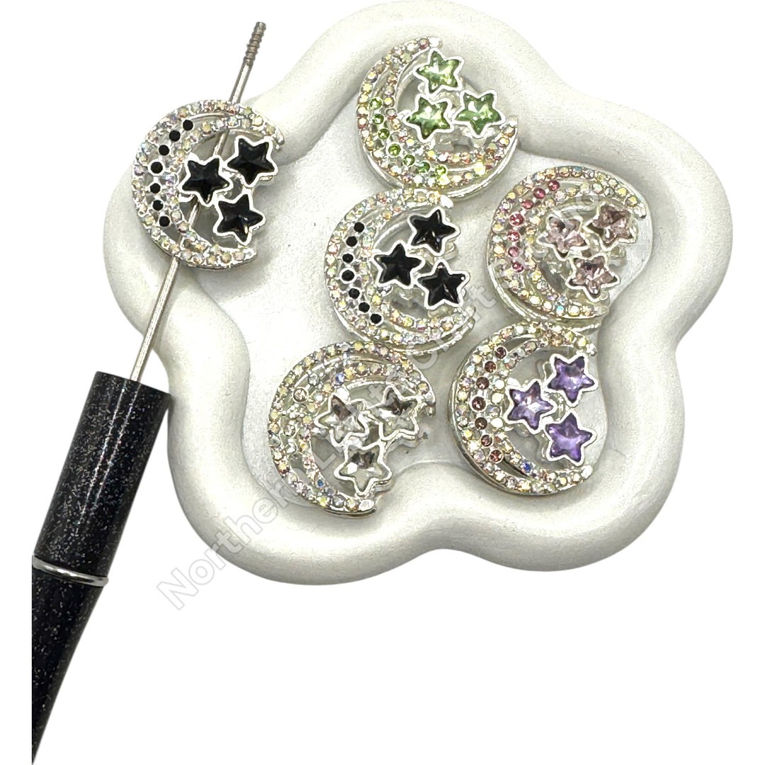 Metal Alloy Moon &amp; Stars Bead