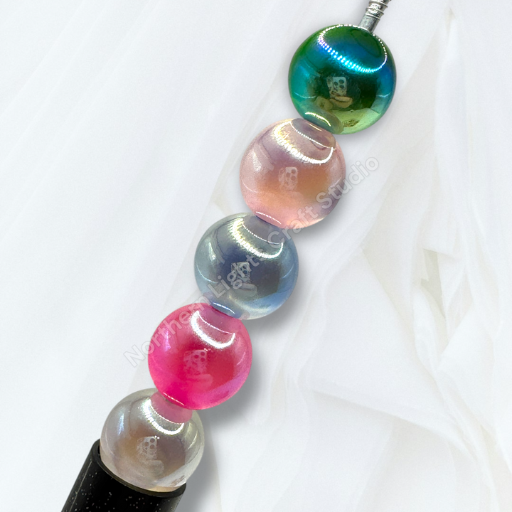 UV Cat Eye Shiny 12mm Resin Bead  Mix -25pc