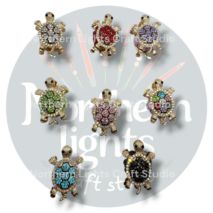 Rhinestone Double Sided Turtle Fancy Bead - READ DESCRIPTION