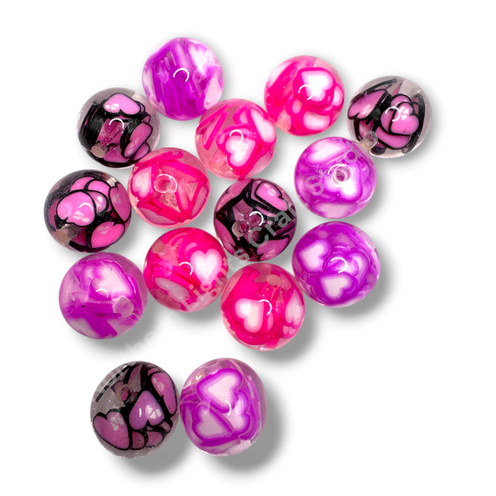 Heart Confetti Luxury 16mm Bead Mix - 20pc.
