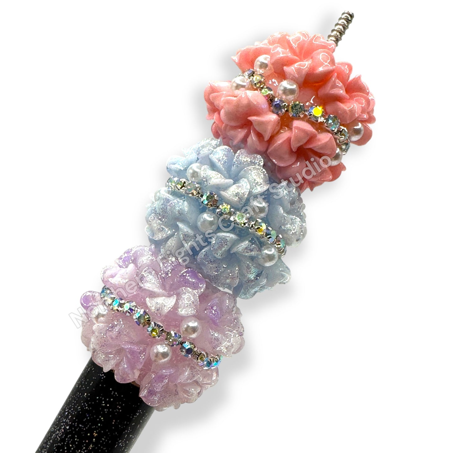 Soft Flower with Rhinestone Middle Chain - 1pc.