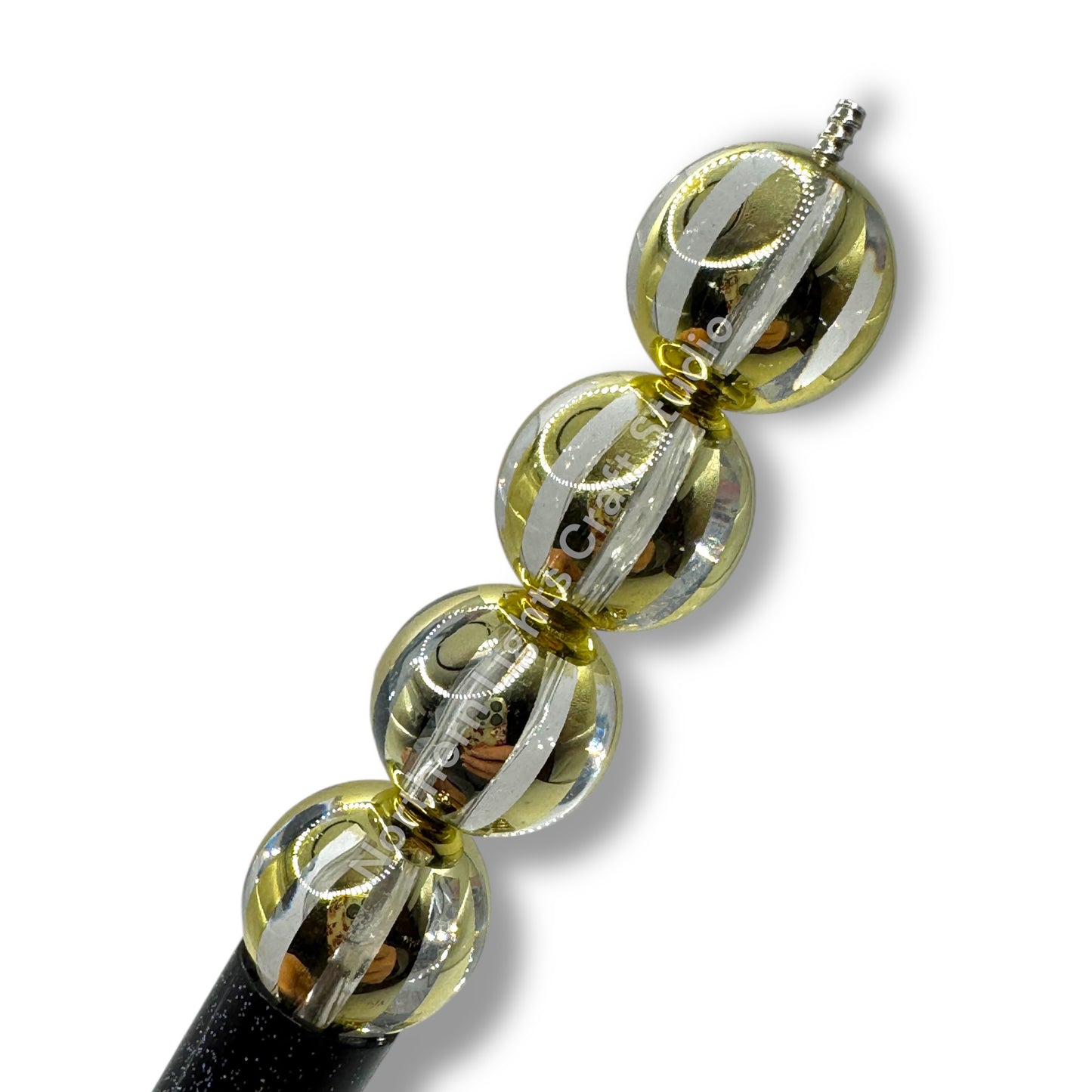 Shiny Striped 16mm Acrylic Beads - 20 pc.