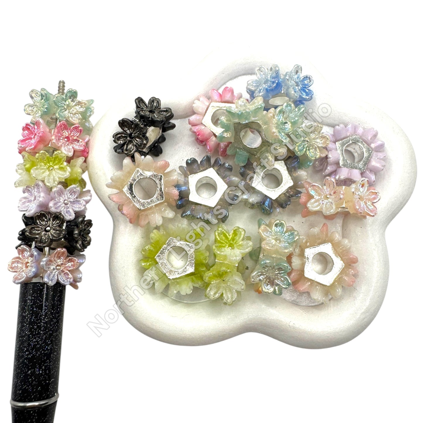 Flower Spacer Bead -12pc. mix
