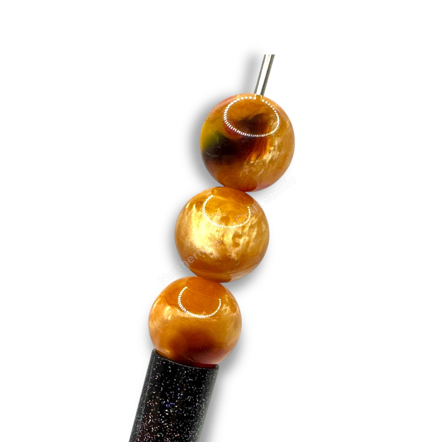 Brown Gold Marble 16mm Beads - 20pc.