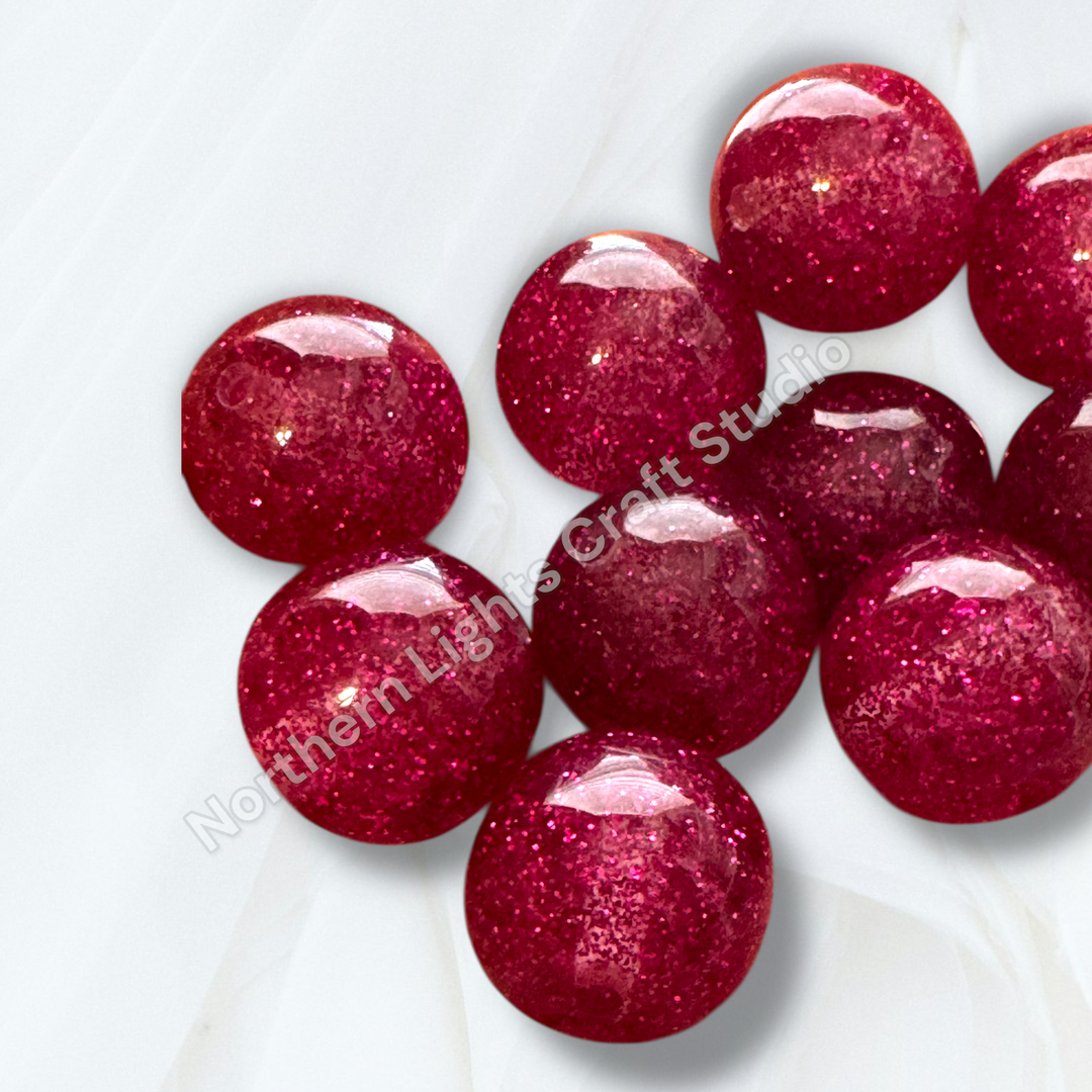 Glitter Dust 16mm High Quality Resin Beads - 20 Pcs.