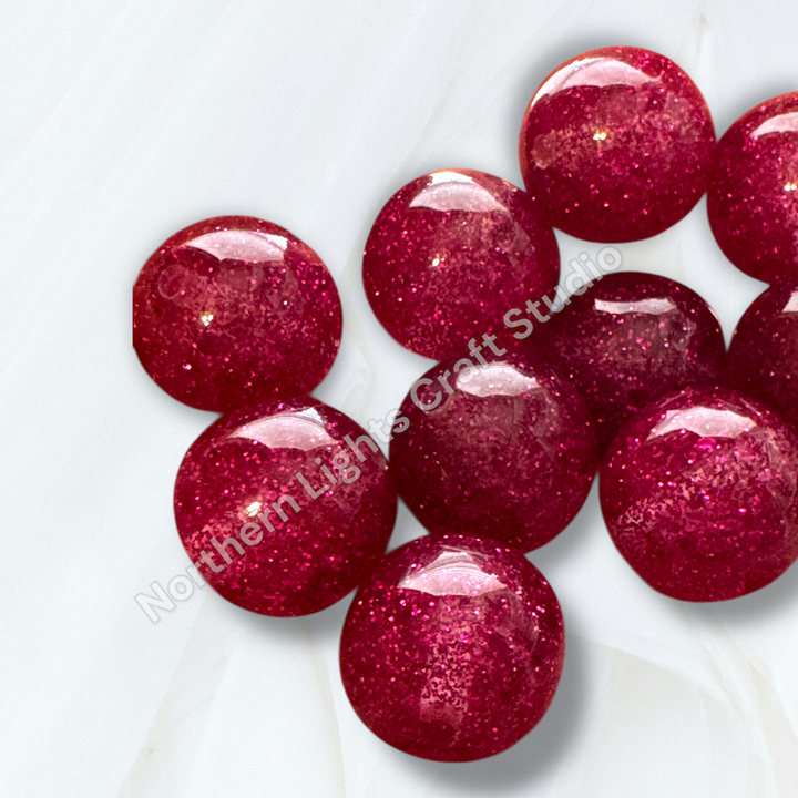 Glitter Dust 16mm High Quality Resin Beads - 20 Pcs.