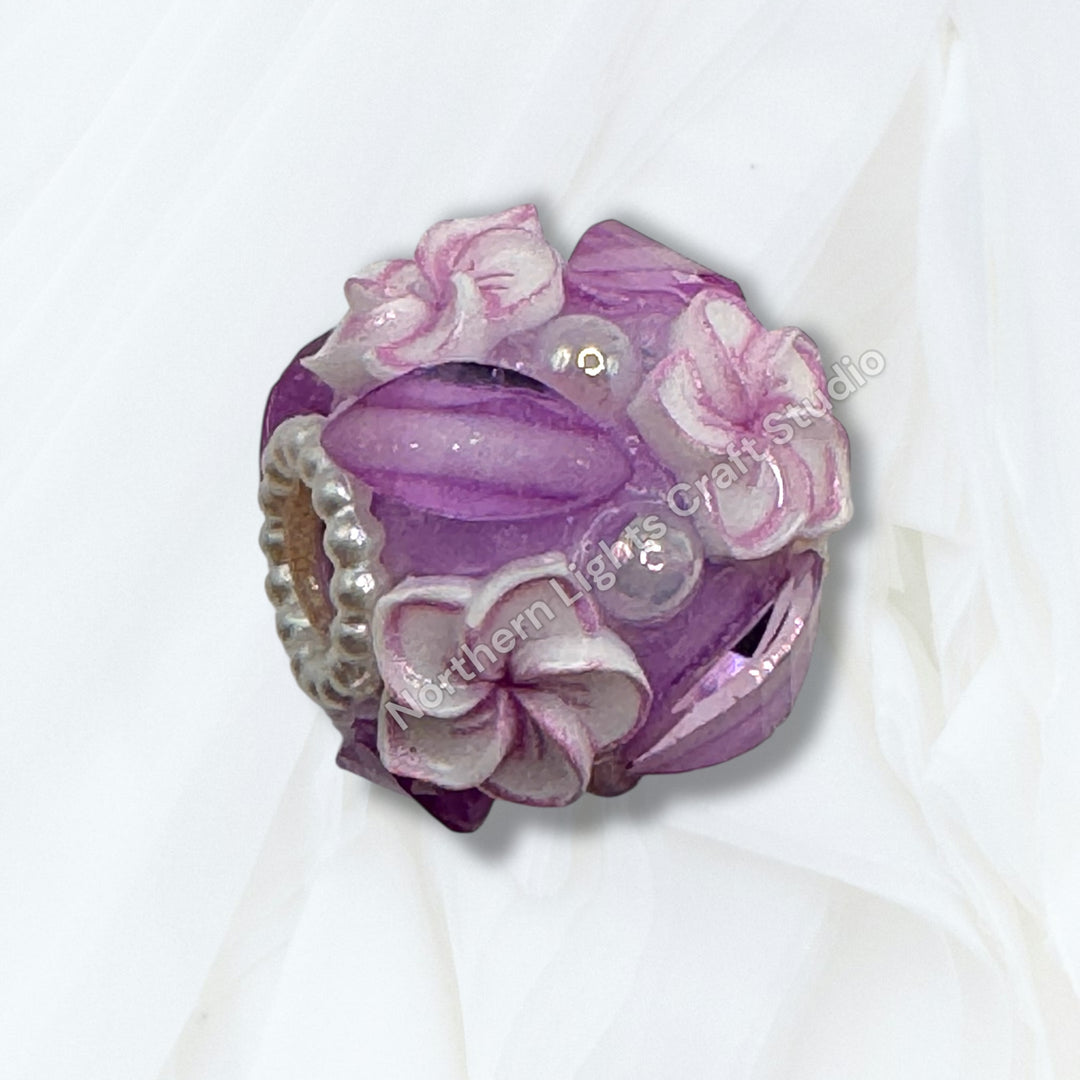 Fancy Sakura Flower 20mm Charm Bead - 5pc.