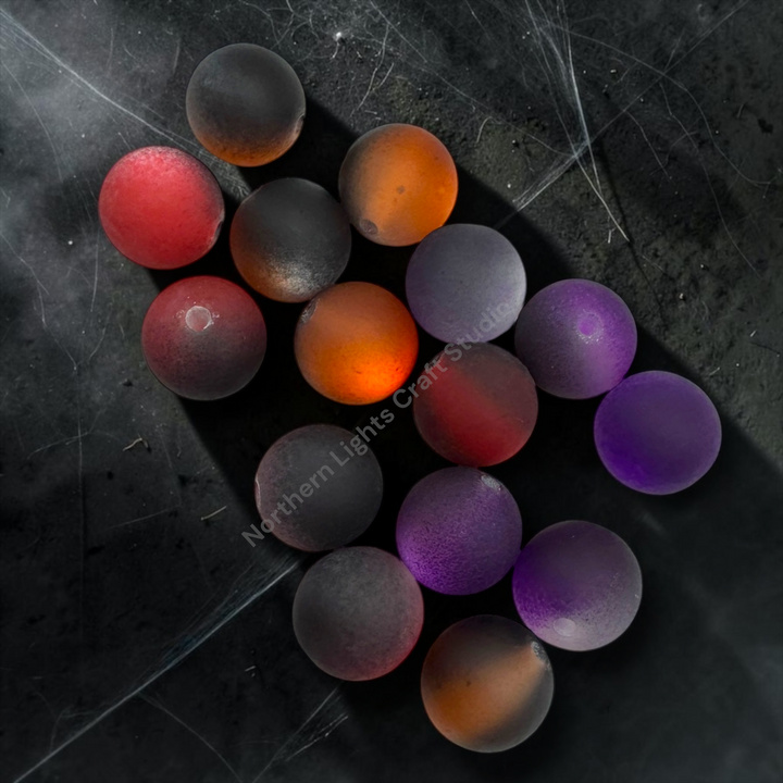 Frosted Ombre Splatter Cat Eye Halloween 16mm Acrylic Bead Mix - 20pcs.