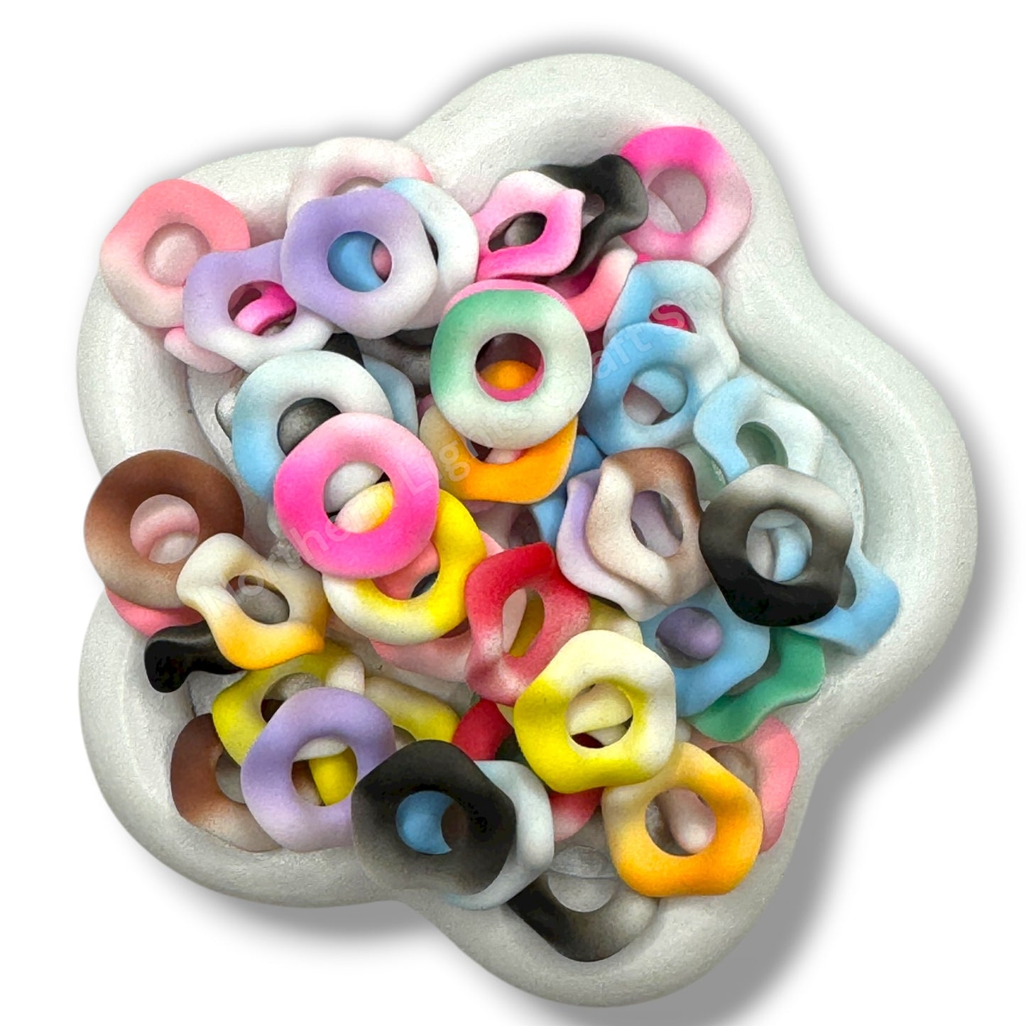 Ombre Matte Finish Wavy Spacers 15mm Mix - 50pc.