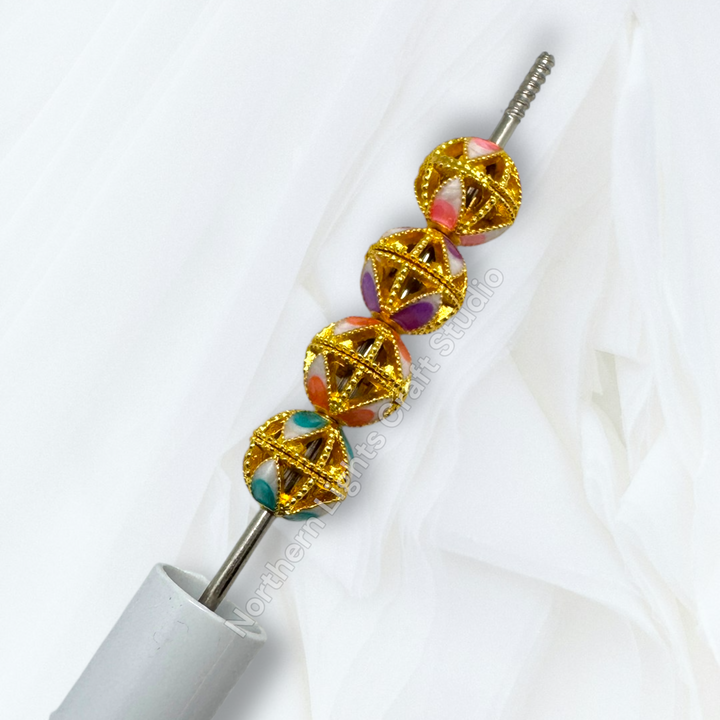 Copper Base Gold Plated Enamel Lotus Petal 10mm Beads - 10pcs.