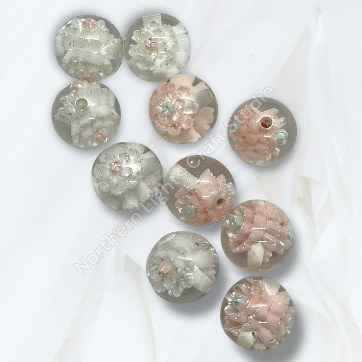 Rose Charm Luxury Resin 16mm Beads - 20pc.