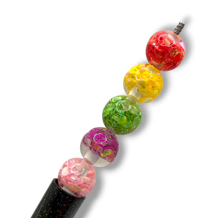 Fire Opal Heart Confetti 12mm Resin Beads - 25pc.