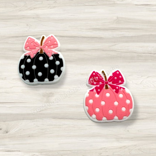 Polka Dot Pumpkin / Breast Cancer Awaress Pink Pumpkin Focal / Halloween Bead