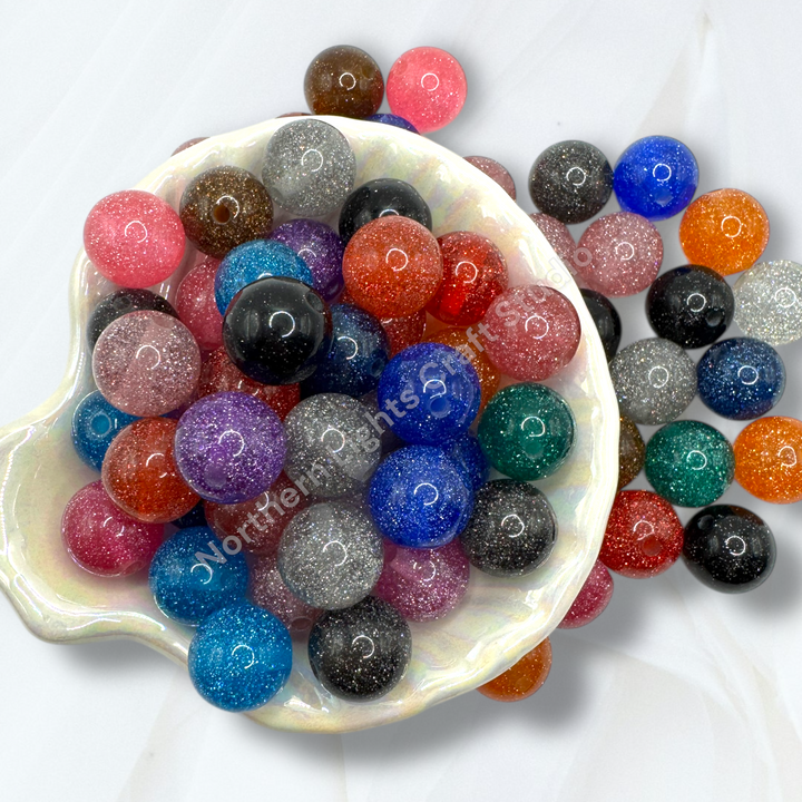 Glitter Dust 16mm Bead Mix - 20 Pcs.